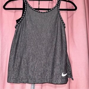 Nike Gray Pinstripe Athletic Tank with Black Trim